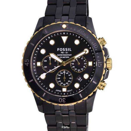 Orologio da uomo Fossil FB-01 Chronograph Black Ceramic Quartz CE5024 100M da uomo
