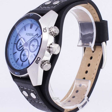 Orologio da uomo Fossil Coachman Chronograph in pelle nera CH2564