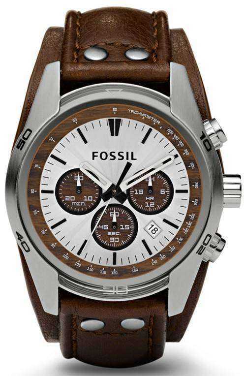 Fossil Cuff Chronograph Tan Leather CH2565 - Orologio da uomo