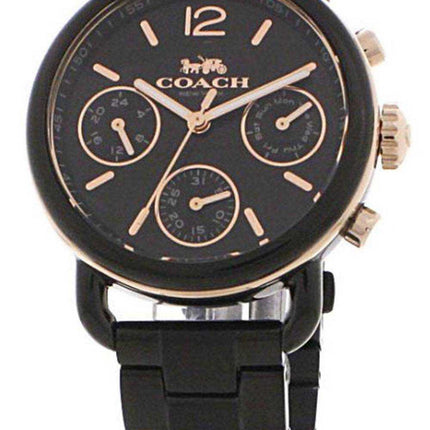 Orologio da donna Coach Delancey cronografo quadrante nero in acciaio inossidabile al quarzo 14502840