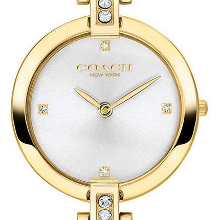 Orologio da donna al quarzo 14503318 Coach Chrystie tono oro in acciaio inossidabile con accenti di cristallo