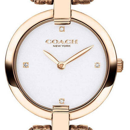 Orologio da donna Coach Chrystie quadrante bianco tono oro rosa in acciaio inossidabile al quarzo 14503321