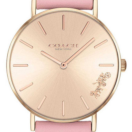 Orologio da donna al quarzo con cinturino in pelle quadrante tono oro Coach Perry 14503332