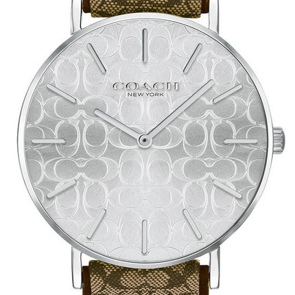 Orologio da donna Coach Perry quadrante argento cinturino in pelle al quarzo 14503388