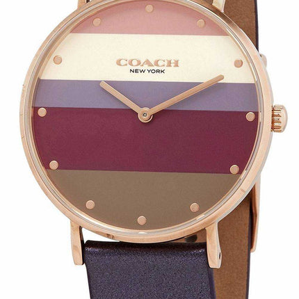 Orologio da donna al quarzo con cinturino in pelle quadrante multicolore Coach Perry 14503470