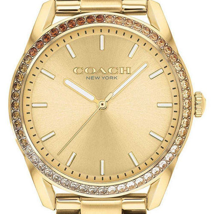 Orologio da donna al quarzo Coach Preston in acciaio inossidabile tono oro 14503476