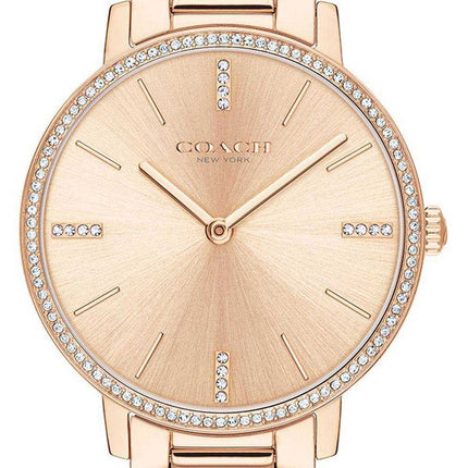 Orologio da donna Coach Audrey Crystal Accents tono oro rosa in acciaio inossidabile al quarzo 14503479