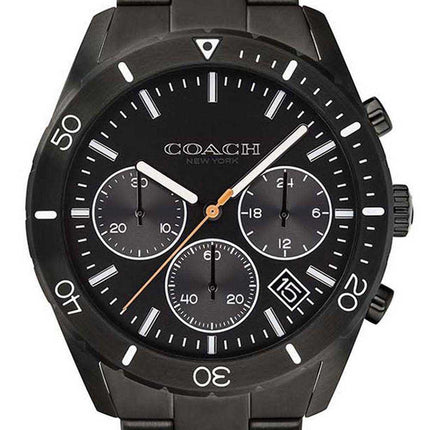 Orologio da uomo Coach Thompson quadrante nero in acciaio inossidabile cronografo al quarzo 14602386
