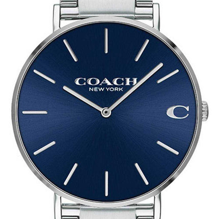 Orologio da uomo al quarzo in acciaio inossidabile con quadrante blu Coach Charles 14602429