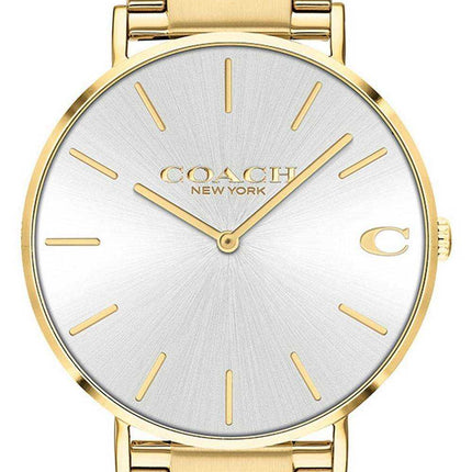 Orologio da uomo Coach Charles quadrante argento tono oro in acciaio inossidabile al quarzo 14602430