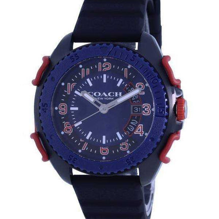 Orologio da uomo Coach C001 quadrante blu cinturino in silicone al quarzo 14602449