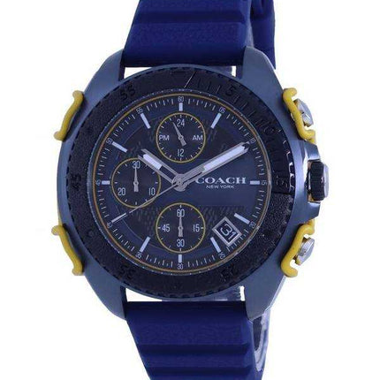Coach C001 cronografo quadrante nero cinturino in silicone al quarzo 14602454 orologio da uomo