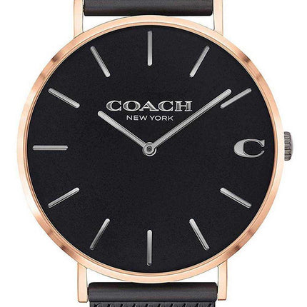 Orologio da uomo Coach Charles quadrante nero in acciaio inossidabile al quarzo 14602470