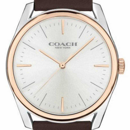 Orologio da donna Coach Preston quadrante argento cinturino in pelle al quarzo 14602482