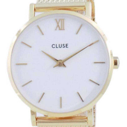 Orologio da donna Cluse Minuit quadrante bianco tono oro in acciaio inossidabile al quarzo CW0101203007