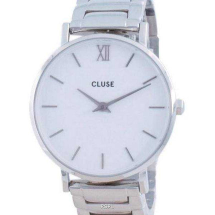 Orologio da donna Cluse Minuit 3-Link quadrante bianco in acciaio inossidabile al quarzo CW0101203026
