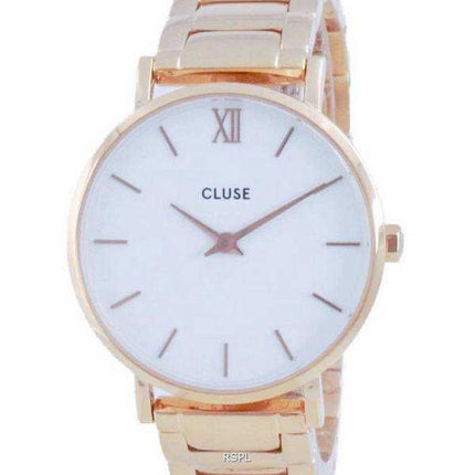 Orologio da donna Cluse Minuit 3-Link quadrante bianco tono oro rosa in acciaio inossidabile al quarzo CW0101203027