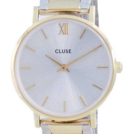 Orologio da donna Cluse Minuit 3-Link quadrante argento bicolore in acciaio inossidabile al quarzo CW0101203028