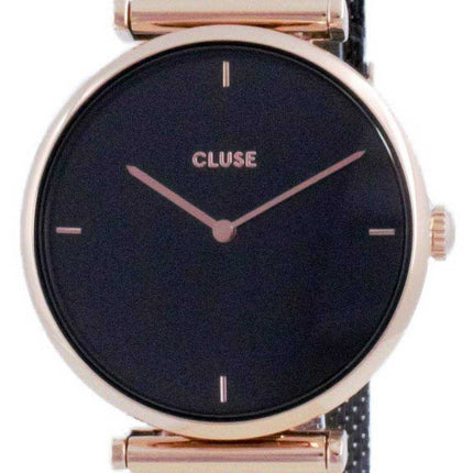 Orologio da donna Cluse Triomphe quadrante nero bicolore in acciaio inossidabile al quarzo CW0101208005