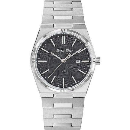 Orologio da donna Mathey-Tissot Zeus in acciaio inossidabile con quadrante nero al quarzo D118AN