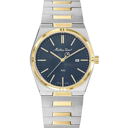 Orologio da donna Mathey-Tissot Zeus Two Tone in acciaio inossidabile con quadrante blu al quarzo D118BBU