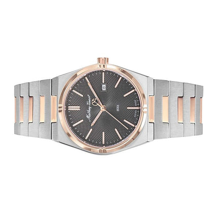 Orologio da donna Mathey-Tissot Zeus Two Tone in acciaio inossidabile con quadrante nero al quarzo D118RS