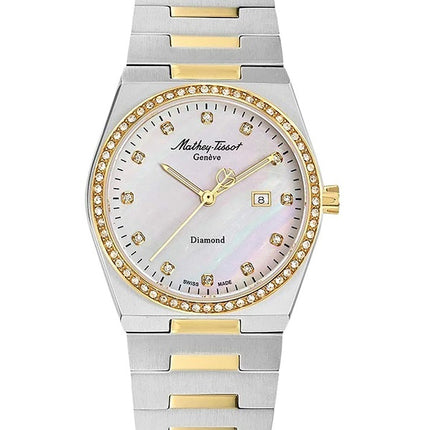 Orologio da donna Mathey-Tissot Zeus bicolore in acciaio inossidabile con quadrante in madreperla al quarzo D118SBYI
