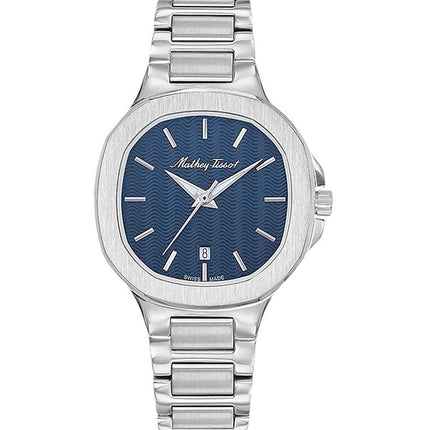 Orologio da donna Mathey-Tissot Evasion in acciaio inossidabile con quadrante blu al quarzo D152ABU