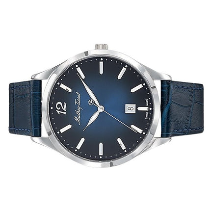 Orologio da donna Mathey-Tissot Urban con cinturino in pelle e quadrante blu al quarzo D411ABU
