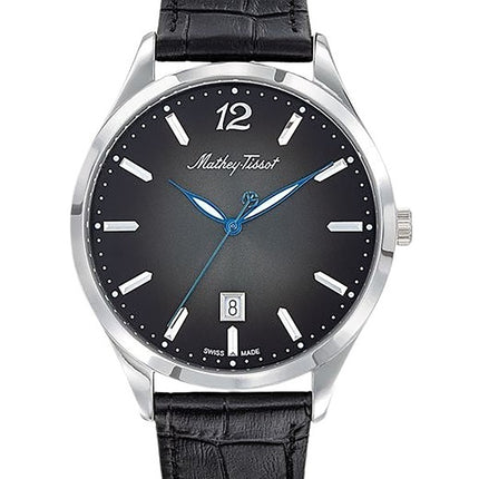 Orologio da donna Mathey-Tissot Urban con cinturino in pelle e quadrante nero al quarzo D411AN