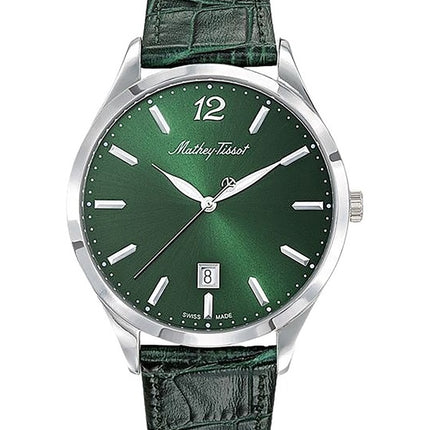 Orologio da donna Mathey-Tissot Urban con cinturino in pelle e quadrante verde al quarzo D411AV