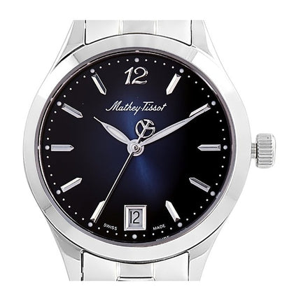 Orologio da donna Mathey-Tissot Urban in acciaio inossidabile con quadrante blu al quarzo D411MABU