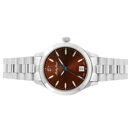Orologio da donna Mathey-Tissot Urban in acciaio inossidabile con quadrante marrone al quarzo D411MAM