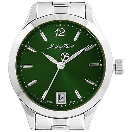 Orologio da donna Mathey-Tissot Urban in acciaio inossidabile con quadrante verde al quarzo D411MAV