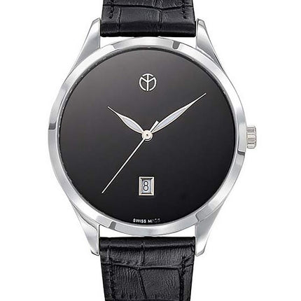 Orologio da donna Mathey-Tissot Urban con cinturino in pelle e quadrante nero al quarzo D411NM