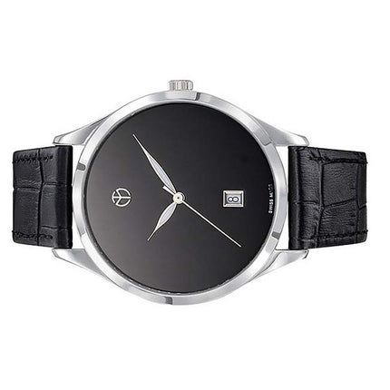 Orologio da donna Mathey-Tissot Urban con cinturino in pelle e quadrante nero al quarzo D411NM