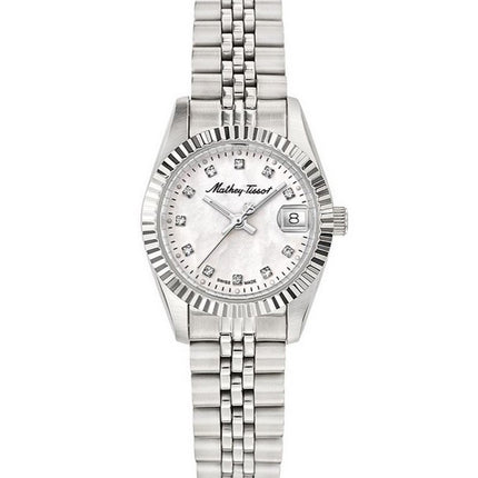 Orologio da donna Mathey-Tissot Mathy II in acciaio inossidabile con quadrante bianco al quarzo D710AI