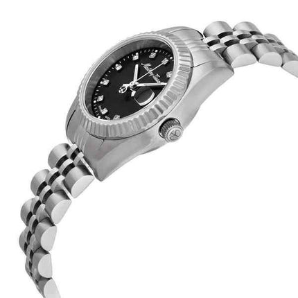 Orologio da donna Mathey-Tissot Mathy II in acciaio inossidabile con quadrante nero al quarzo D710AN
