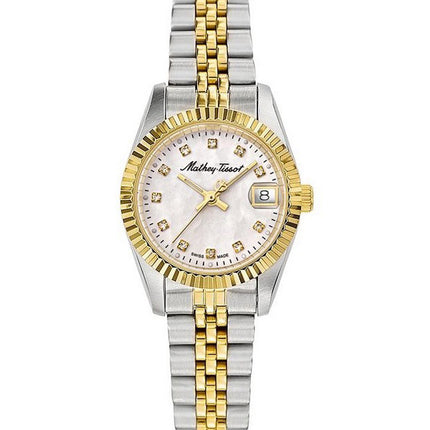 Orologio da donna Mathey-Tissot Mathy II bicolore in acciaio inossidabile con quadrante in madreperla al quarzo D710BI
