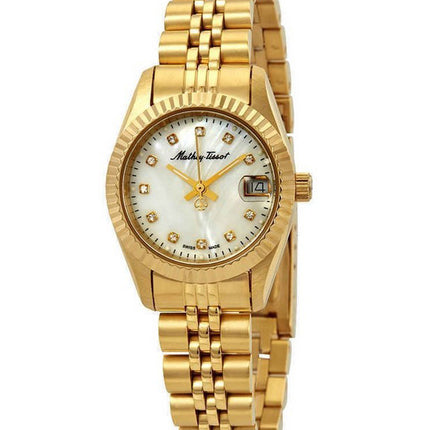 Orologio da donna Mathey-Tissot Mathy II tono oro in acciaio inossidabile con quadrante in madreperla al quarzo D710PI