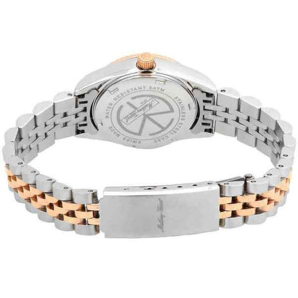 Orologio da donna Mathey-Tissot Mathy II bicolore in acciaio inossidabile con quadrante bianco al quarzo D710RA