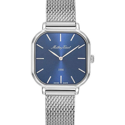 Orologio da donna Mathey-Tissot Monsoon Square in acciaio inossidabile con quadrante blu al quarzo D7917ABU