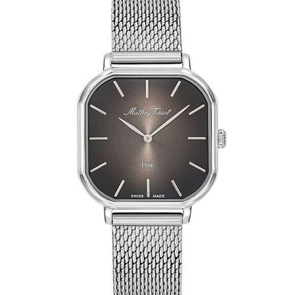 Orologio da donna Mathey-Tissot Monsoon Square in acciaio inossidabile con quadrante nero al quarzo D7917AN