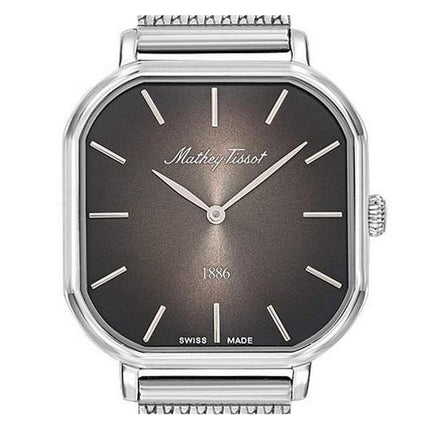 Orologio da donna Mathey-Tissot Monsoon Square in acciaio inossidabile con quadrante nero al quarzo D7917AN