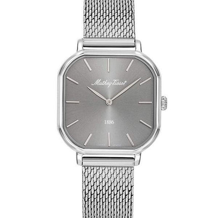 Orologio da donna Mathey-Tissot Monsoon Square in acciaio inossidabile con quadrante argentato al quarzo D7917AS