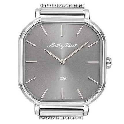Orologio da donna Mathey-Tissot Monsoon Square in acciaio inossidabile con quadrante argentato al quarzo D7917AS