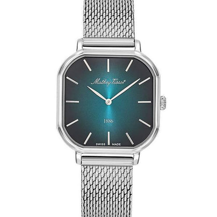 Orologio da donna Mathey-Tissot Monsoon Square in acciaio inossidabile con quadrante verde al quarzo D7917AV