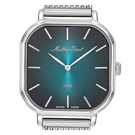 Orologio da donna Mathey-Tissot Monsoon Square in acciaio inossidabile con quadrante verde al quarzo D7917AV