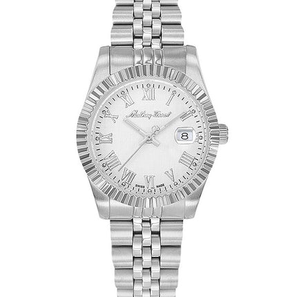 Orologio da donna Mathey-Tissot Mathy III Roman in acciaio inossidabile con quadrante bianco al quarzo D810ABR