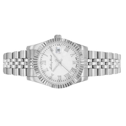 Orologio da donna Mathey-Tissot Mathy III Roman in acciaio inossidabile con quadrante bianco al quarzo D810ABR